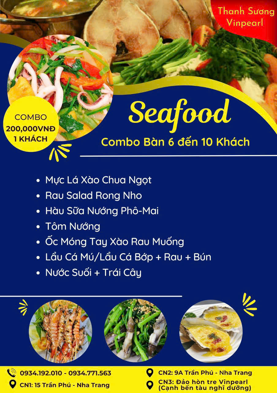 Combo Hải Sản 200k  set 5 Thanh Sương Vin Nha Trang