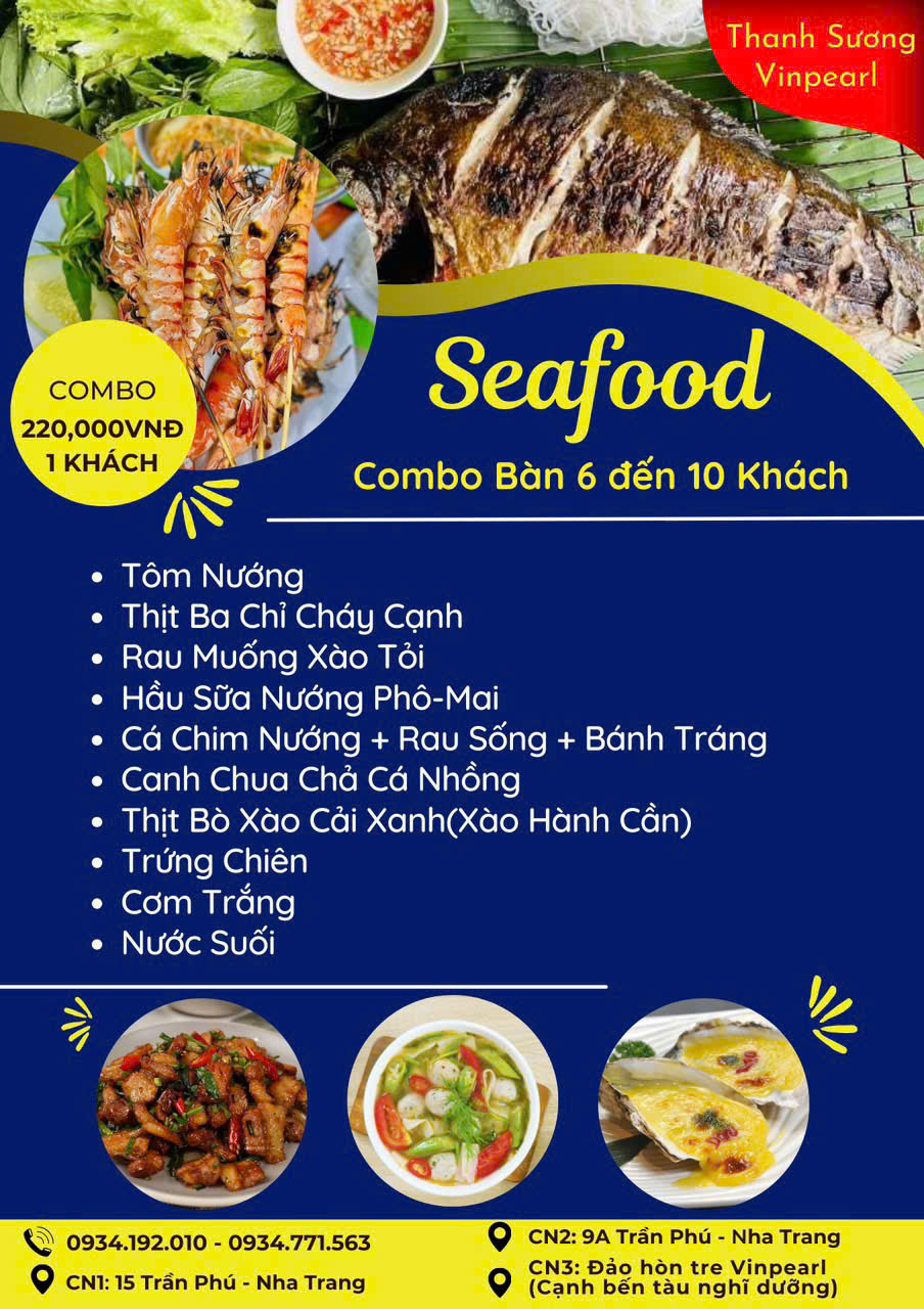 Combo Hải Sản 220k  set 1 Thanh Sương Vin Nha Trang